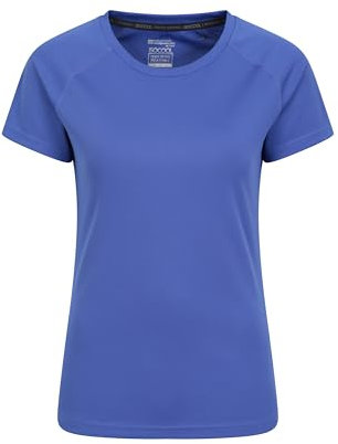 Mountain Warehouse Endurance Womens T-Shirt - IsoCool Ladies Top, UV Protection UPF30+ Tee, Breathable & High Wicking - for Spring Summer, Running, Travelling Dark Blue (Plain) Women's Size 6