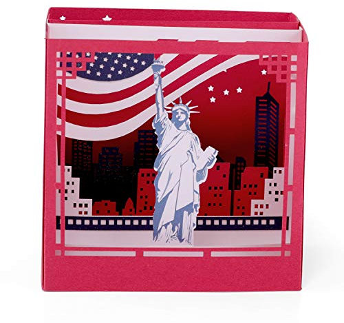 Paper Spiritz Patriotische Pop-Up-Grußkarte, Dekoration, 3D-Pop-Up-Karte, Motiv: New York City, Veteran's Day