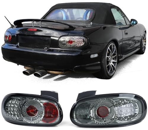 Carparts-Online LED Klarglas Rückleuchten Schwarz BlackChrome für Mazda MX5 NB NBFL 98-05