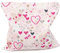 Traubenkern-Kissen 12x12 cm Herzchen rosa