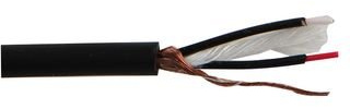 PRO POWER 100m Balanced Microphone Cable Reel – OFC 26AWG, Black, Shielded Audio Cable – PP01382