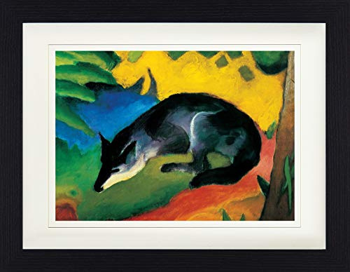 1art1 Franz Marc Poster Der Blaue Fuchs, 1911 Gerahmtes Bild Mit Edlem Passepartout | Wand-Bilder | Im Bilderrahmen 40x30 cm