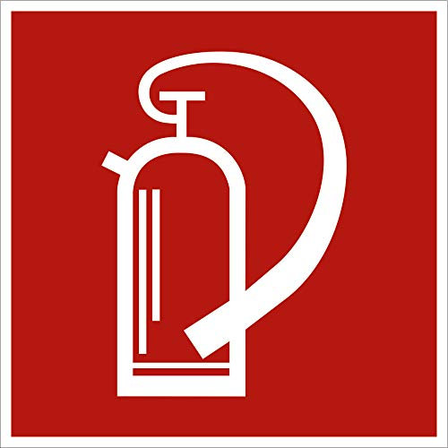 Schild Feuerlöscher gemäß ASR A1.3 / BGV A8 PVC 10 x 10 cm (Feuerlöschgerät, Brandschutz, Hinweis) wetterfest