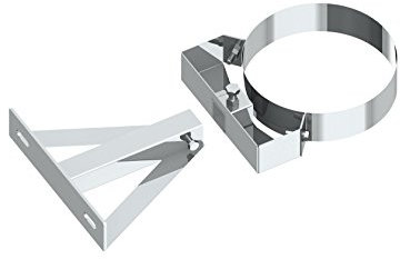 Wand- und Kopfteil verstellbar für Wandabstandshalter ab 250mm für doppelwandige Schornsteine DW mit 230mm Außendurchmesser, aus Edelstahl