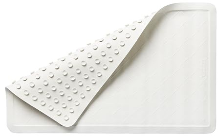 Rubbermaid Badezimmerteppich mit Sicherheitsgriff, Medium, weiß, 1