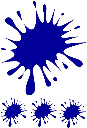 Samunshi® Farbkleckse Aufkleber Klecks Sticker 4 Stück im Set 1x13x15cm-3x4x5cm brillantblau