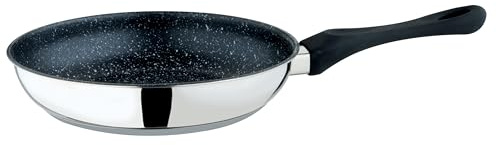 Mepra Fantasia Stone Frying Pan - 24cm, Stainless Steel, Stir Fry Pan with Eterna Stone Coating, Bakelite Handle | Kitchen Cookware, 30197924N