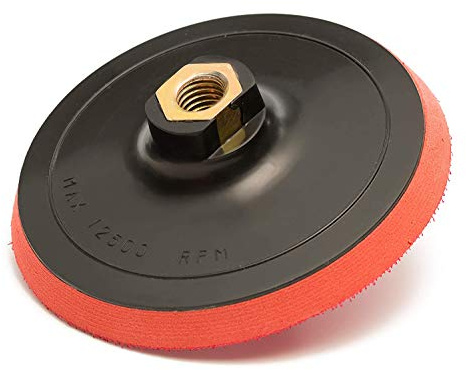 Glass Polish 4 inch (100mm) Hard Density Foam Backing Pad with M14x2 Thread for Rotary Polishing Machines - Hook and Loop Grip -GP12602