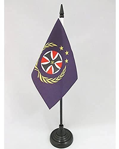 AZ FLAG - Drapeau De Table Saint Empire européen - 15x10 cm - Mini Drapeau Ue De Bureau 100% Polyester Avec Hampe De 25cm Et Socle En Plastique Noir