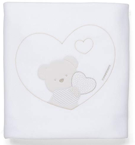 Foppapedretti Copertina Pile Dolcecuore, 40.4x26.2x8.2 cm, ricamata, copertina per lettino, 100% poliestere, Multicolore