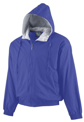 Augusta Sportswear - Giacca da uomo in taffetà con cappuccio, foderata in pile Viola XXXL