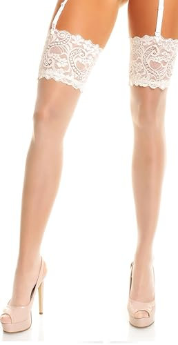 GLAMORY Dream 20 bas jarretelles dentelle large Champagner M