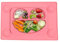 EasyMat Kids Tischset & Saugplatte mit Divisionen und Löffel. Kein Durcheinander, Kleinkind und Baby, Happy Face Essensset. Von Baby Led Weaning Alter 6 Monate + von EasyTot (Rosa)