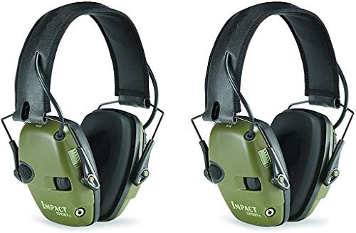 Howard Leight by Honeywell R-01526-PK2 2-Pack Impact Sport Sound Amplification Electronic Earmuff, Classic Green (R-01526-PK2), Classic Green by Honeywell