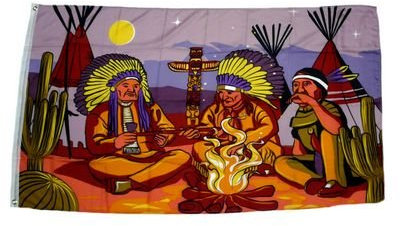 Fahne/Flagge Indianer Tipi NEU 90 x 150 cm