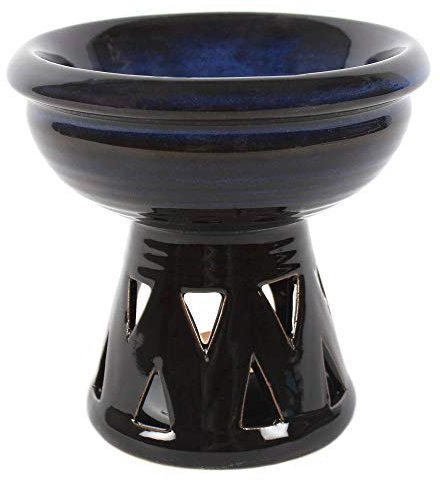 Something Different Wholesale Gorgeous Blue Ceramic Deep Bowl Oil Burner - 13.5cm x 14cm (1 Pc.) - Premium Material, Versatile & Elegant Design - Ideal Home Decor, Relaxing Ambiance