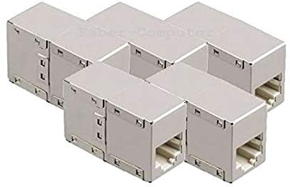 5x Cat.6 Netzwerk Internet Kabel LAN Verbinder Adapter Kupplung geschirmt RJ45 BU/BU Metall Würfel