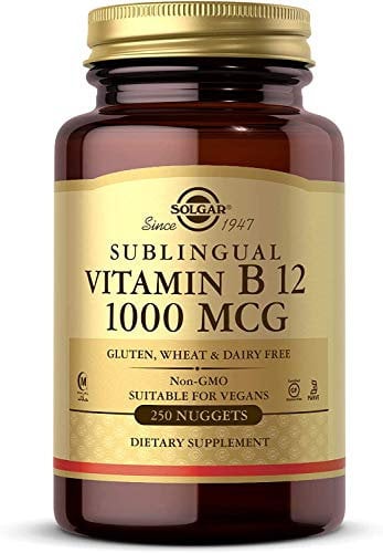 Solgar Vitamin B12 1000 µg Sublingual Chewable Nuggets - Pack of 250 - Reduces Fatigue and Supports Energy Release - Vegan