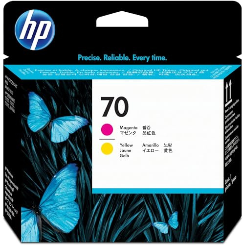 HP 70 Magenta & Yellow Original Printhead | Compatible with DesignJet Z5200, Z2100, Z5400, Photomart Pro B8850, B9180 (C9406A)