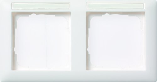 Gira 109203 Abdeckrahmen 2-Fach Beschriftungsfeld waagerecht Standard 55, reinweiß