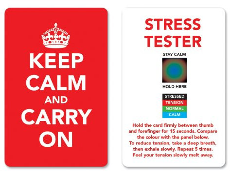 Keep Calm and Carry On Stress Stimmungskarte – Erkennen, Messen, Manage und Kontrolle – Psychologie und Entspannungstechniken – Rot
