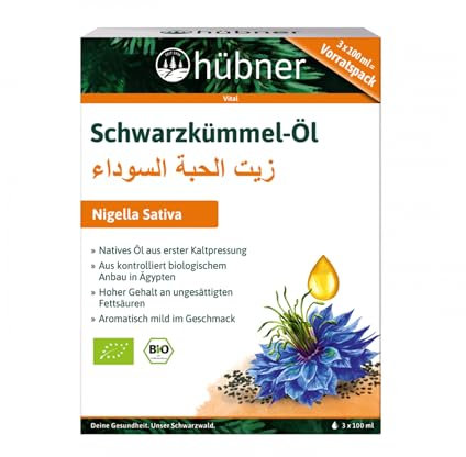 Bio Schwarzkümmel-Öl aus kontrolliert biologischem Anbau | kaltgepresst | 100% rein | 3x 100 ml
