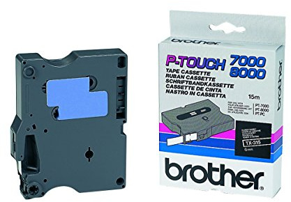 Brother - Black, white - Roll (0.6 cm x 15.2 m) 1 cassette(s) laminated tape - for P-Touch PT-7000, PT-8000, PT-PC