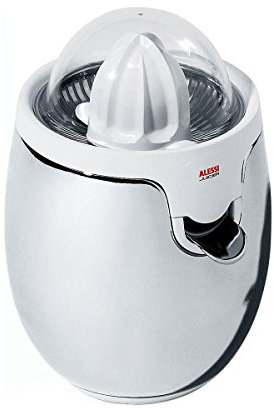 Alessi Exprimidor eléctrico de acero inoxidable y resina termoplástica, color blanco