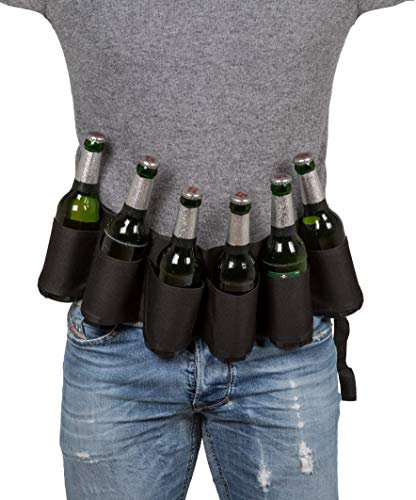 MIK funshopping Biergürtel Bierflaschengürtel Beer Belt mit Flaschenöffner Flaschenhalter für Festival