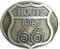 AW-Collection Gürtelschnalle Buckle Gürtelschließe Route 66 Harley für Wechselgürtel silber