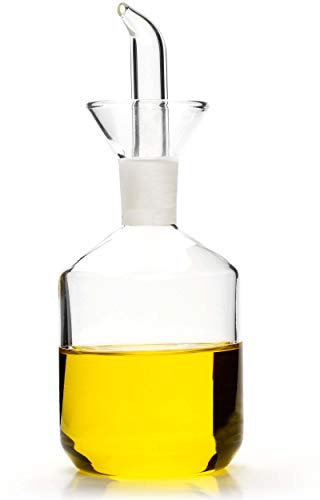 Classe Italy – Oliera vetro borosilicato 250 ml, forma Duna, tappo anti-goccia brevettato, per uso alimentare, senza cadmio, BPA e piombo