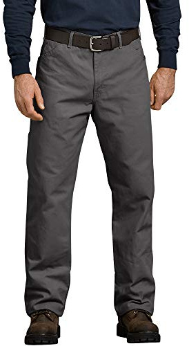 Dickies Men's Relaxed Fit Straight-Leg Duck Carpenter Jean, Slate, 34W x 34L