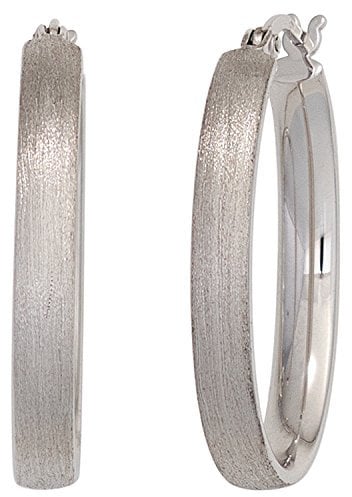 Jobo Damen-Creolen Oval aus 925 Sterling Silber matt