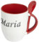 digital print Namenstasse Maria - Löffel-Tasse mit Namens-Motiv Chrom-Schriftzug - Becher, Kaffeetasse, Kaffeebecher, Mug - Rot