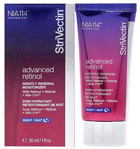 StriVectin Fortschrittliche Retinol Intensive Nacht-Feuchtigkeitscreme, die sichtbare Zeichen des Alterns für gesündere Haut bekämpft, 1,1 ml