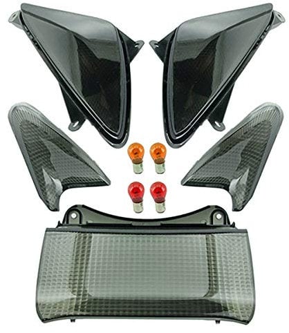 one by Camamoto kit cabochons clignotants/flèches transparentes compatible avec yamaha t-max 500 de 2001 à 2007 (noir)