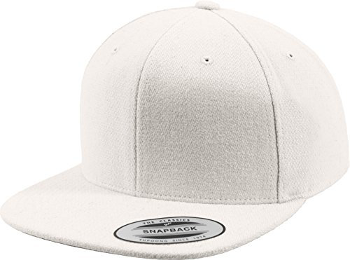 Flexfit Uni Melton Wool Snapback Mütze, White, one Size