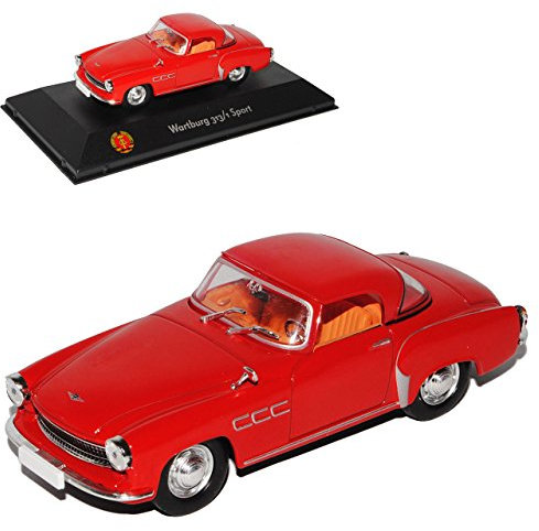 Atlas Wartburg 313/1 Sport Coupe Rot 1957-1960 1/43 Modell Auto mit individiuellem Wunschkennzeichen