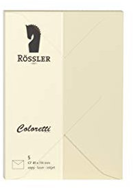 Rössler 220707512 - Coloretti Briefumschläge, 80 g/m², DIN C7, creme, 5 Stück