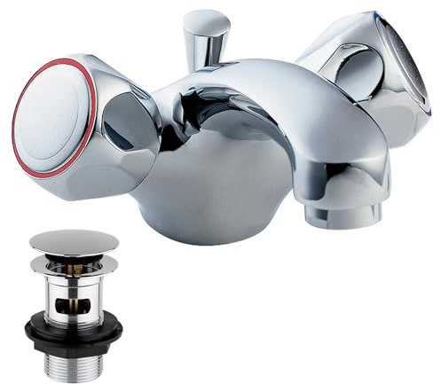 Deva DCM113 Profile Mono Basin Mixer Tap with Pop-Up Waste with Chrome Finish