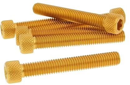 Schraubensatz 6 Stück Innensechskant Alu Gold - M8x50