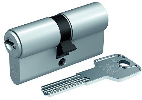 BASI BM5200-1030 BM Profilzylinder mit 3 Wendeschlüsseln und Not-/Gefahrenfunktion, matt vernickelt, 40/60