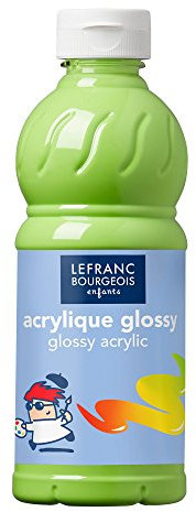 Lefranc Bourgeois - Acrylique liquide brillante Glossy pour enfants- 500ml Vert Anis