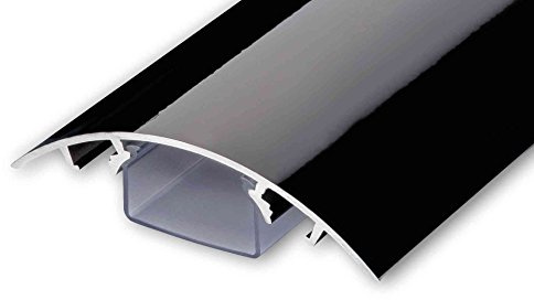 Aluminium cable duct in black high gloss in different lengths compartment cover cable management ALUNOVO (length: 140cm)