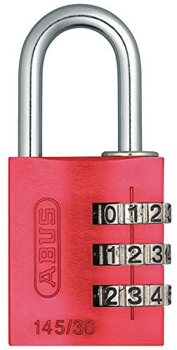ABUS 145/30 C - Candado con combinación de 30 mm, 30 mm, color rojo
