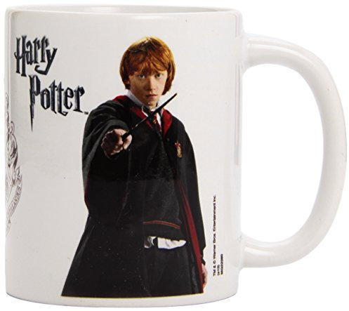 Harry Potter Ceramic Mug with Photograph of Ron Weasley and Hogwarts Crest in Presentation Box - Official Merchandise