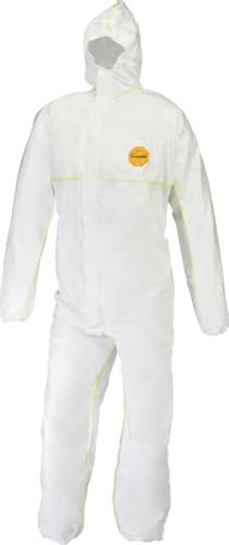 DuPont Tyvek 200 EasySafe | Chemikalienschutzkleidung mit Kapuze, Kategorie III, Typ 5 und 6 | Weiß | Größe XL
