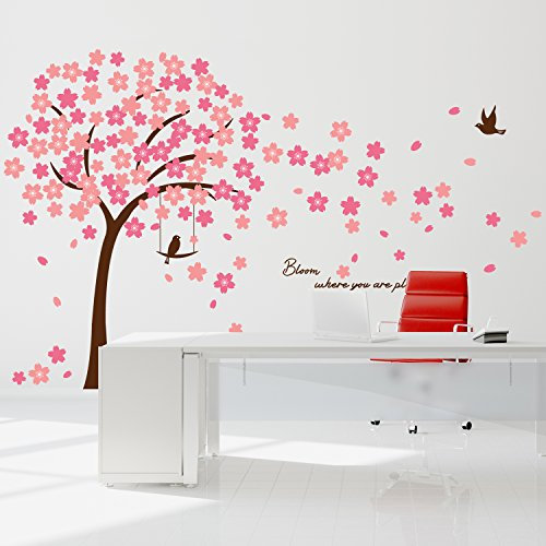 WALPLUS Giant Cherry Blossom Tree Wall Stickers for Kids Room Decor - Nursery, Bedroom, Playroom Mural (310x180cm)