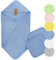 Arus Baby-Kapuzenhandtuch-Set aus Bio-Baumwolle mit 2 Baby-Waschlappen, Hellblau, 90 X 90 cm