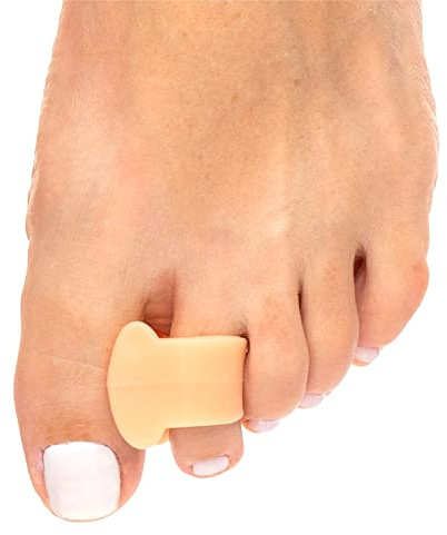ZenToes Gel Toe Separators for Overlapping Toes, Bunions, Big Toe Alignment, Corrector and Spacer - 4 Pack (Beige)